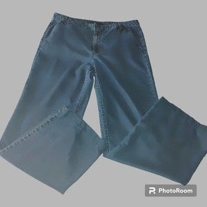 Marc Jacobs Women's High Rise Wide Leg Pants Size 12 Pockets Blue 100% Tencel